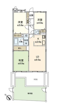 コスモ鶴瀬 間取図(平面図) コスモ鶴瀬 間取図(平面図)