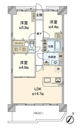 エステスクエアふじみ野A 間取図(平面図) エステスクエアふじみ野A 間取図(平面図)
