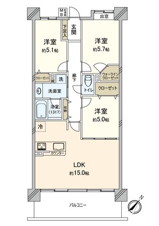 コスモふじみ鶴瀬 間取図(平面図) コスモふじみ鶴瀬 間取図(平面図)