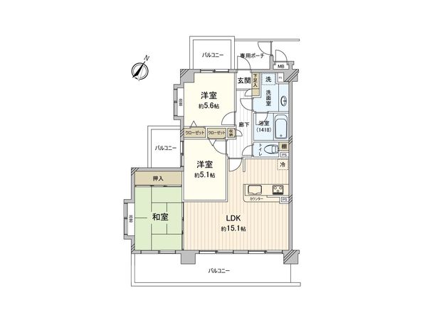 モリスふじみ野 間取図(平面図) モリスふじみ野 間取図(平面図)
