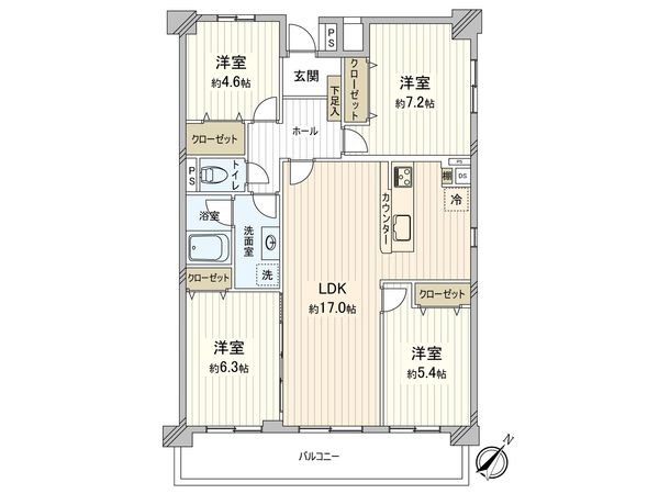 みよしみずほ台サンライトマンション B棟 間取図(平面図)