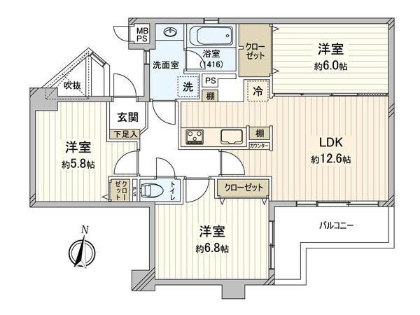 ライオンズガーデンシティふじみ野 間取図(平面図)