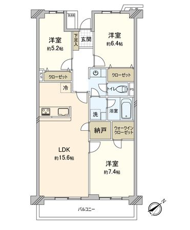 みよしみずほ台サンライトマンション E棟 間取図(平面図)