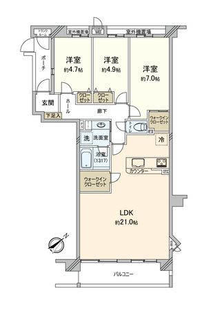 アーベイン鶴瀬ウェルディ 間取図(平面図) 間取図(平面図)
