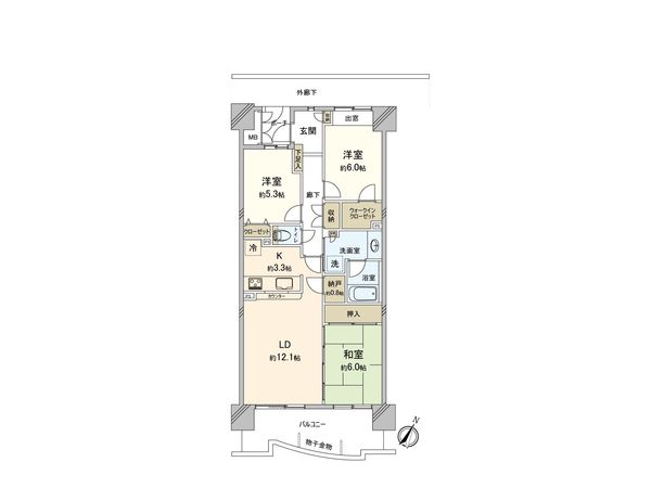 シティヴェールふじみ野 三番館 間取図(平面図)