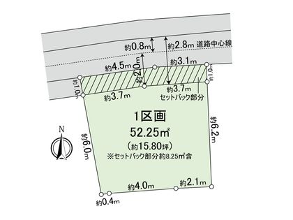 品川区中延6丁目建築条件付土地 1区画 区画図