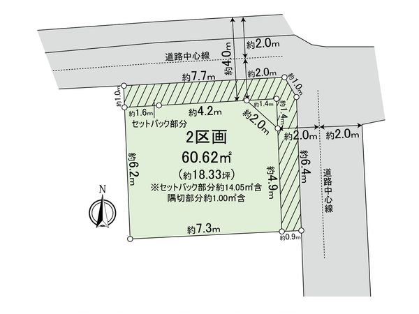 品川区中延6丁目建築条件付土地 2区画 区画図 品川区中延6丁目建築条件付土地 2区画 区画図