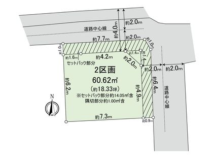 品川区中延6丁目建築条件付土地 2区画 区画図