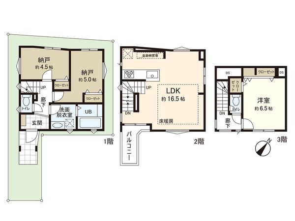 大田区南雪谷3丁目土地 1号棟 間取図(平面図) 大田区南雪谷3丁目土地 1号棟 間取図(平面図)