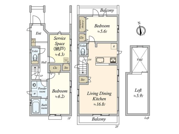 大田区久が原3丁目新築戸建 A号棟 間取図(平面図) 大田区久が原3丁目新築戸建 A号棟 間取図(平面図)