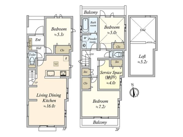 大田区久が原3丁目新築戸建 D号棟 間取図(平面図) 大田区久が原3丁目新築戸建 D号棟 間取図(平面図)
