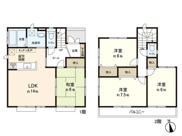西野川2丁目戸建 間取図(平面図)