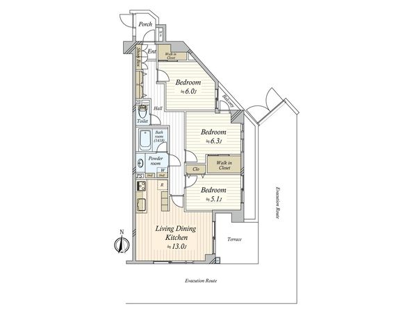 コスモ千鳥町エクセラ 間取図(平面図)