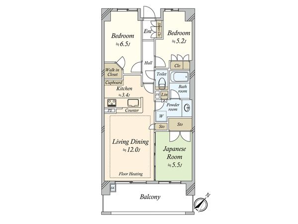 アデニウム鵜の木THE RESIDENCE 間取図(平面図)