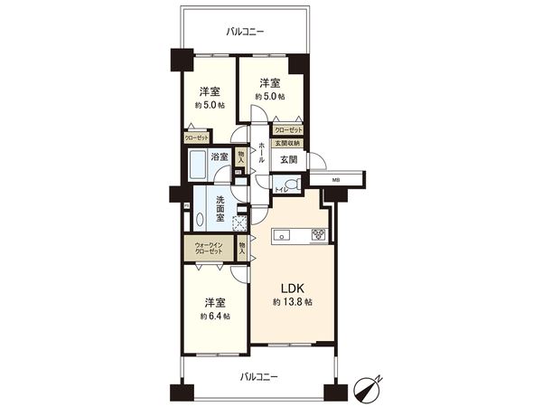ヒルズ久が原 参番館 間取図(平面図) 間取図(平面図)