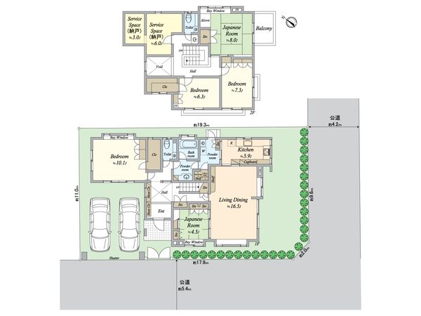 大田区田園調布二丁目戸建 間取図(平面図) 大田区田園調布二丁目戸建 間取図(平面図)
