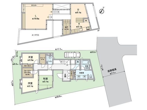 大田区田園調布3丁目 戸建 間取図(平面図) 大田区田園調布3丁目 戸建 間取図(平面図)