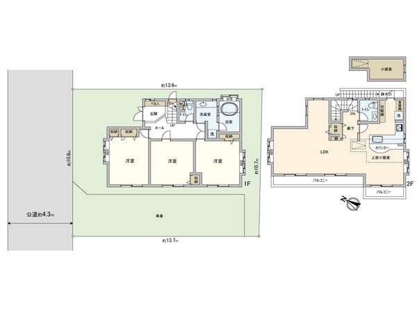 田園調布5丁目 戸建 間取図(平面図)