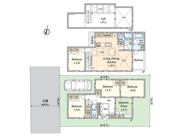 世田谷区奥沢一丁目戸建 間取図(平面図) 世田谷区奥沢一丁目戸建 間取図(平面図)