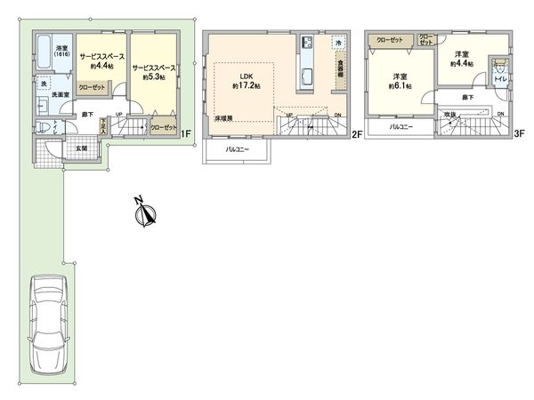 蕨市塚越6丁目 新築戸建 2号棟 間取図(平面図) 蕨市塚越6丁目 新築戸建 2号棟 間取図(平面図)