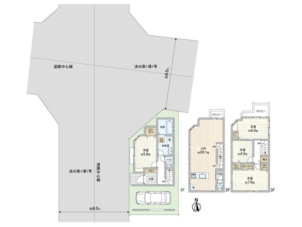 蕨市塚越5丁目 新築戸建 間取図(平面図) 蕨市塚越5丁目 新築戸建 間取図(平面図)