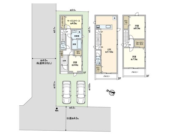 川口市大字芝 新築戸建 間取図(平面図) 川口市大字芝 新築戸建 間取図(平面図)