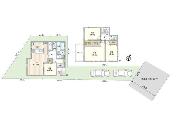 川口市上青木西1丁目 2号棟 間取図(平面図) 川口市上青木西1丁目 2号棟 間取図(平面図)