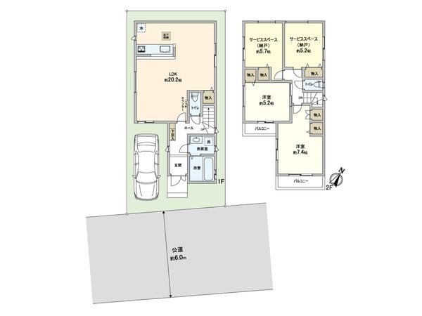 川口市芝宮根町 新築戸建 L号棟 間取図(平面図)