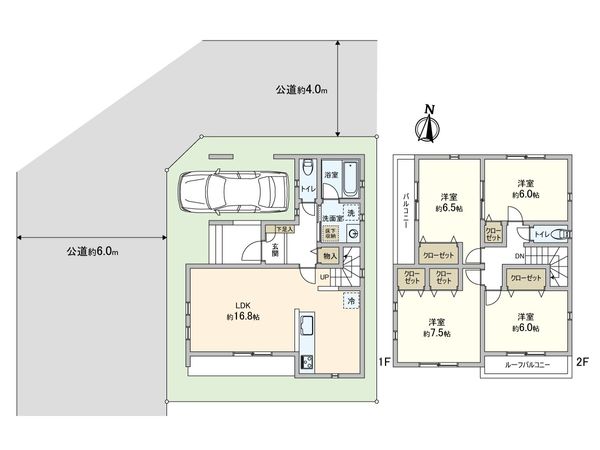 川口市本前川1丁目 1号棟 間取図(平面図) 川口市本前川1丁目 1号棟 間取図(平面図)