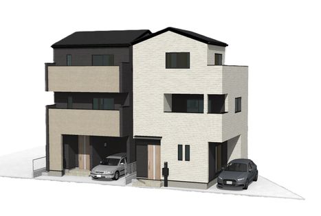 蕨市中央3丁目 新築戸建 1号棟 外観パース図