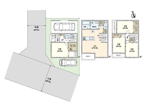 川口市芝西1丁目 新築戸建 B号棟 間取図(平面図)