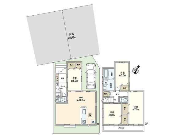 川口市芝宮根町 新築戸建 B号棟 間取図(平面図) 川口市芝宮根町 新築戸建 B号棟 間取図(平面図)