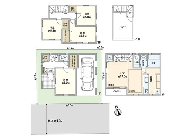 川口市芝樋ノ爪2丁目 新築戸建 間取図(平面図) 間取図(平面図)