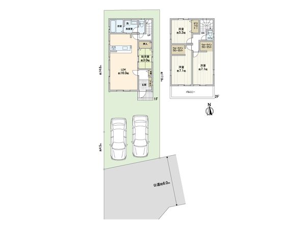 川口市大字伊刈 新築戸建 1号棟 間取図(平面図)