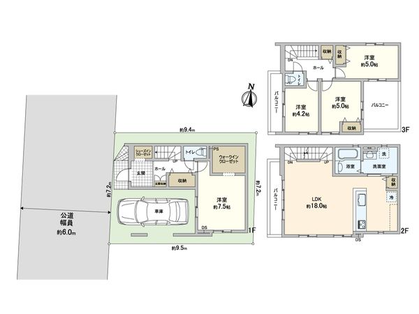 川口市上青木3丁目 新築戸建 間取図(平面図) 川口市上青木3丁目 新築戸建 間取図(平面図)