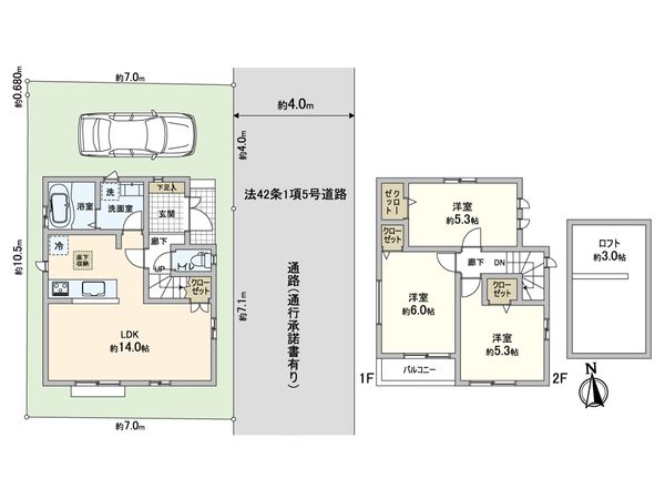 川口市大字道合 新築戸建 間取図(平面図) 間取図(平面図)