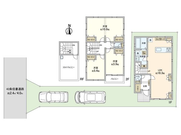 川口市芝4丁目 新築戸建 B号棟 間取図(平面図) 川口市芝4丁目 新築戸建 B号棟 間取図(平面図)