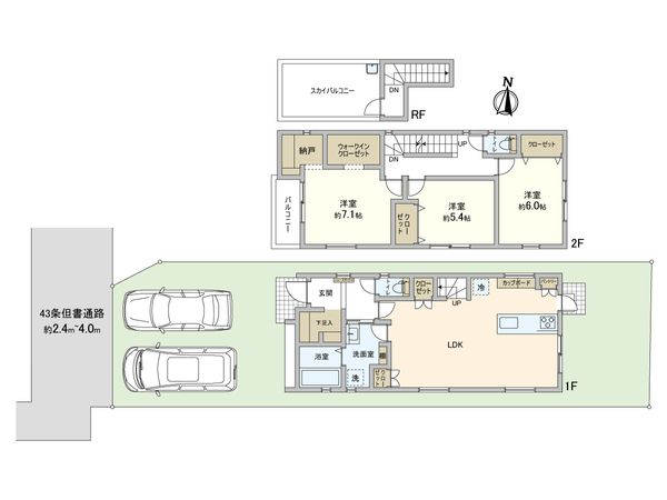 川口市芝4丁目 新築戸建 C号棟 間取図(平面図) 川口市芝4丁目 新築戸建 C号棟 間取図(平面図)