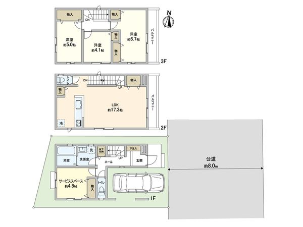 川口市上青木3丁目 A号棟 間取図(平面図)