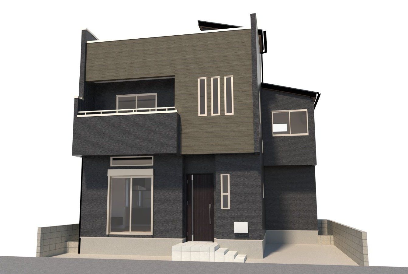 川口市芝中田1丁目 新築戸建 外観パース図 外観パース図