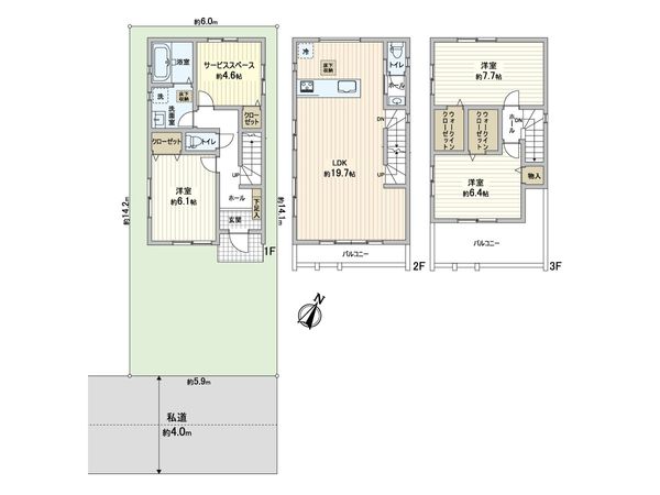 川口市芝下3丁目 新築戸建 間取図(平面図) 川口市芝下3丁目 新築戸建 間取図(平面図)