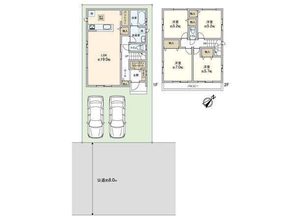 川口市上青木6丁目 新築戸建 F号棟 間取図(平面図)