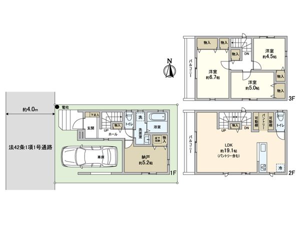 川口市南前川1丁目 新築戸建 B号棟 間取図(平面図)