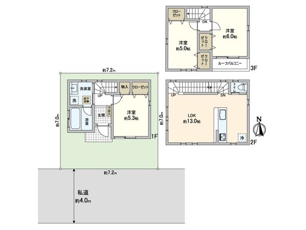 川口市芝5丁目 間取図(平面図) 川口市芝5丁目 間取図(平面図)