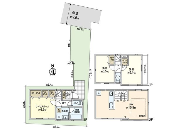 蕨市中央5丁目 間取図(平面図) 蕨市中央5丁目 間取図(平面図)