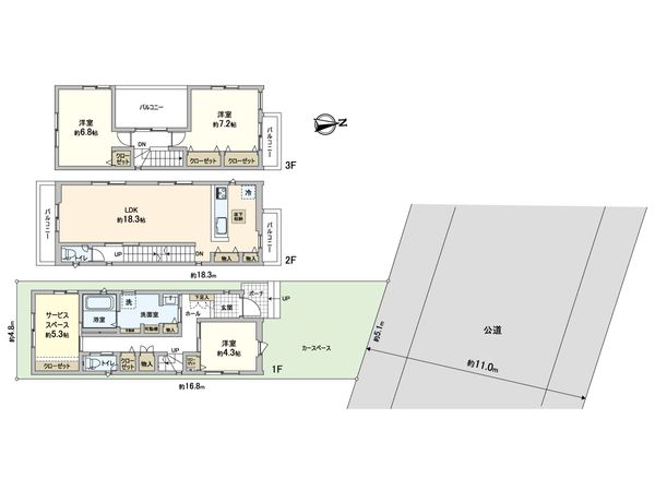 蕨市塚越7丁目 新築戸建 2号棟 間取図(平面図)