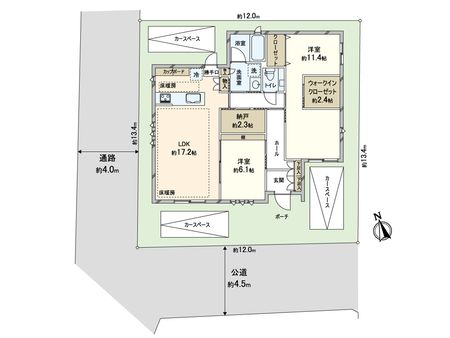 川口市大字芝 積水ハウス旧施工の平屋住宅 間取図