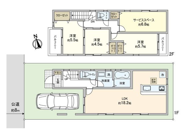 蕨市北町3丁目 2号棟 間取図(平面図)