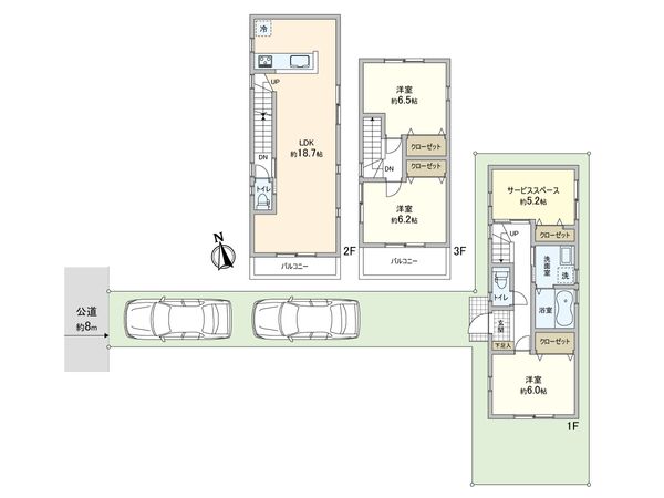 蕨市北町3丁目 3号棟 間取図(平面図)