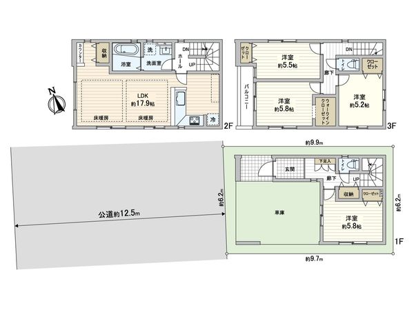 蕨市南町1丁目 新築戸建 間取図(平面図) 蕨市南町1丁目 新築戸建 間取図(平面図)